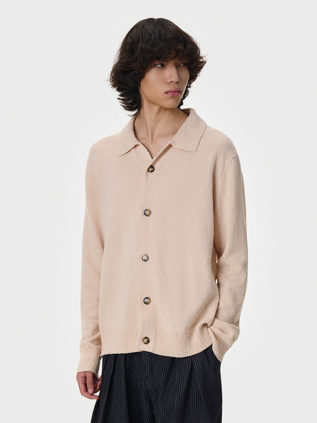 Knit Button-Up Sweater Jacket