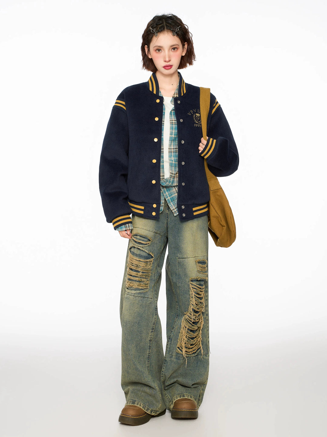 Baseball Varsity Jacket Loose Fit