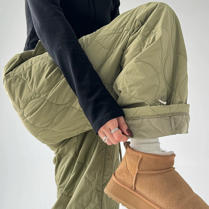 Thickened Quilted Loose Drawstring Pants