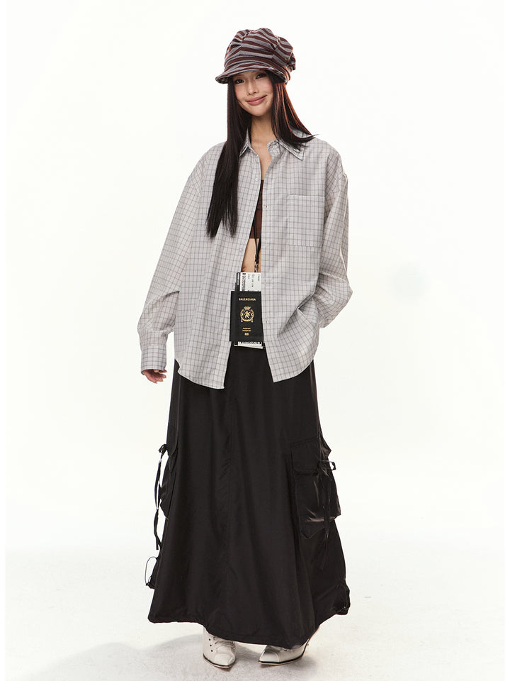 Plaid Double-Layer Collar Shirt Jacket