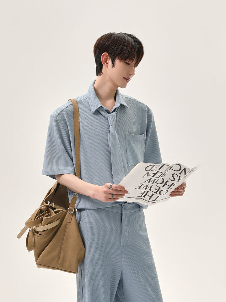 Detachable Bow Tie Shirt and Pants Set