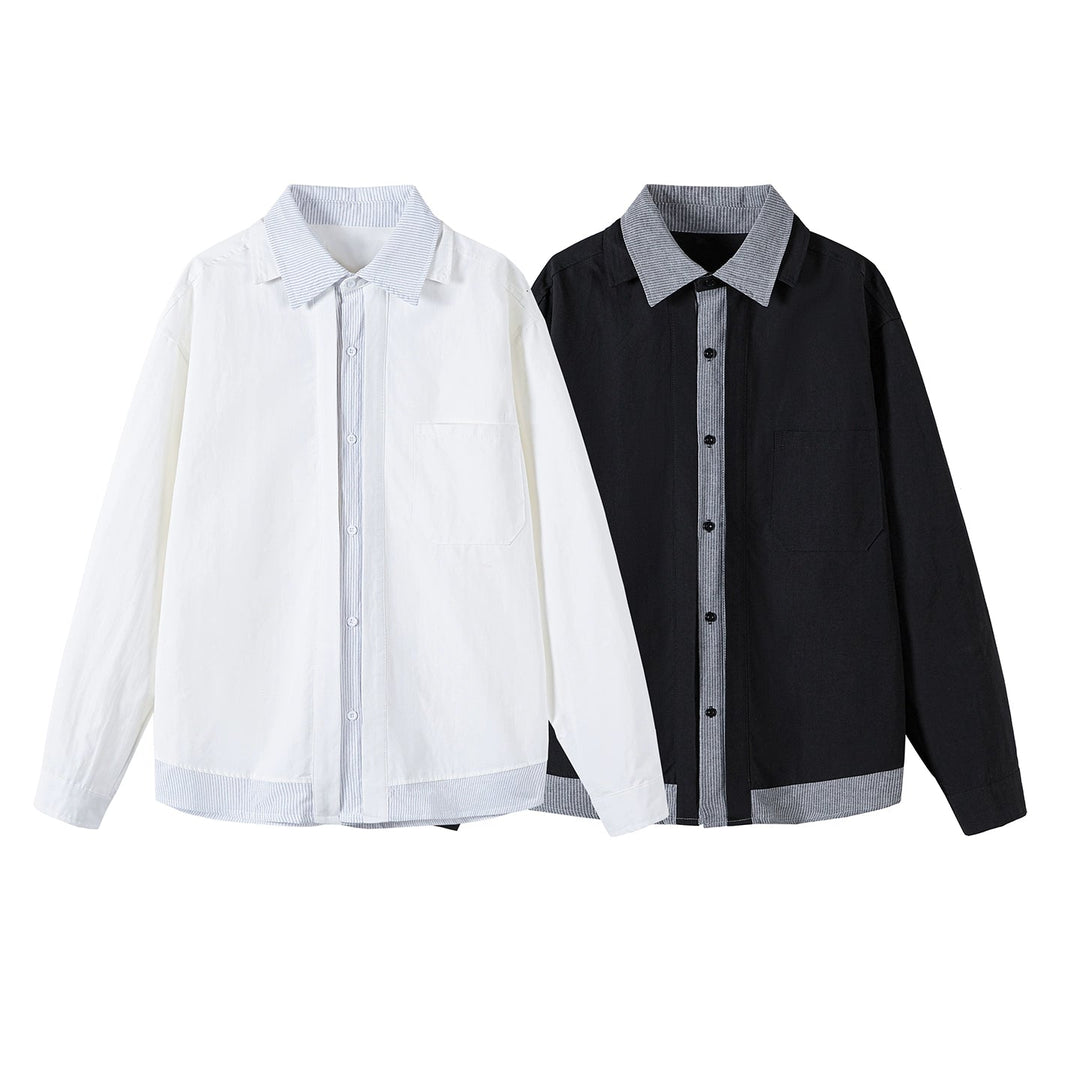 Stitching Long Sleeve Shirt Jacket