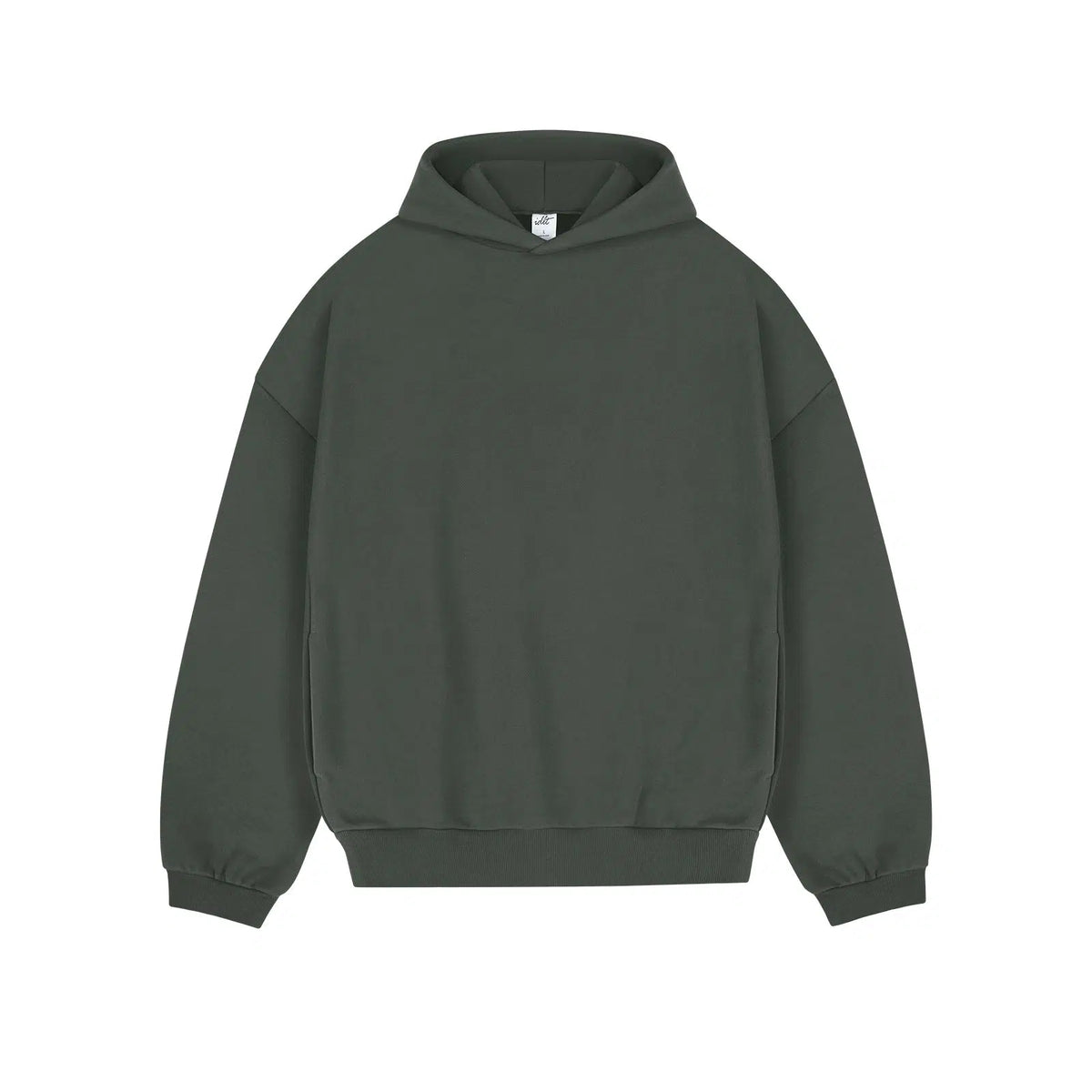 Drop Shoulder Velvet Hoodie Pullover