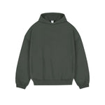 Drop Shoulder Velvet Hoodie Pullover