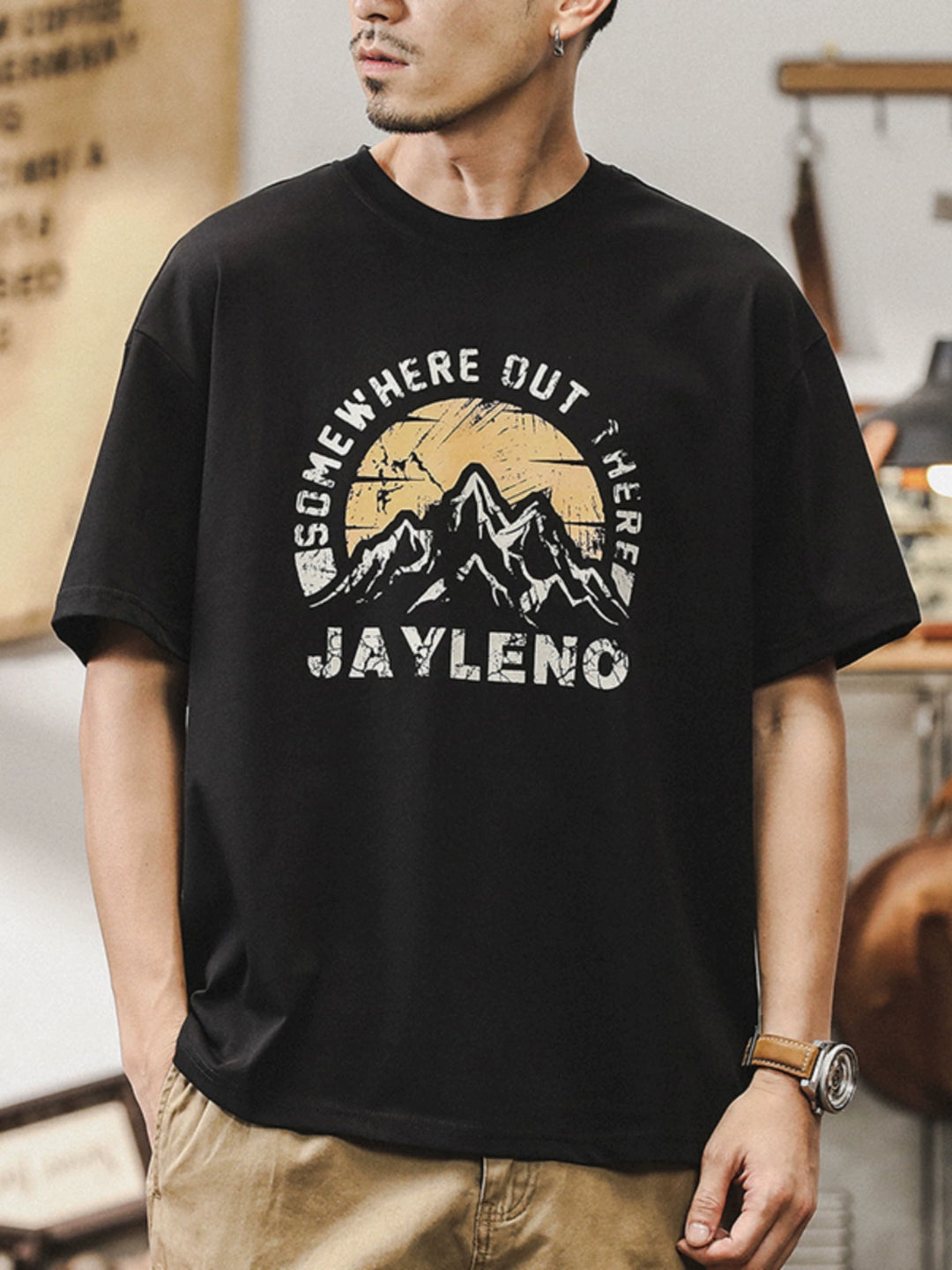 Outdoor Mountain Graphic Loose Fit T-shirt