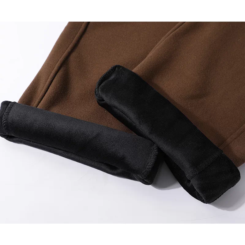 Pantalones de pierna ancha de talle alto forrados de forro polar 