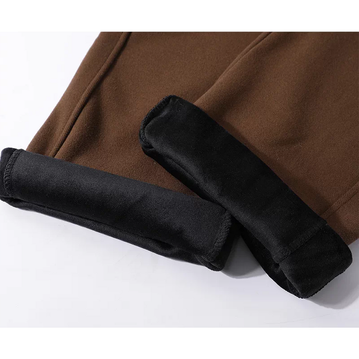 Pantalones de pierna ancha de talle alto forrados de forro polar 