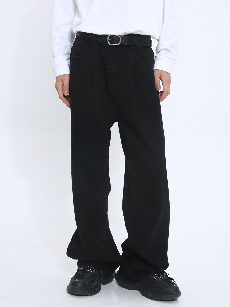 Pantalons en coton larges et droits 