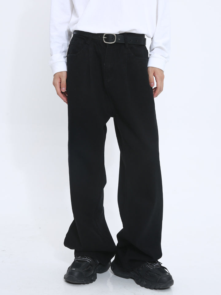 Pantalons en coton larges et droits 