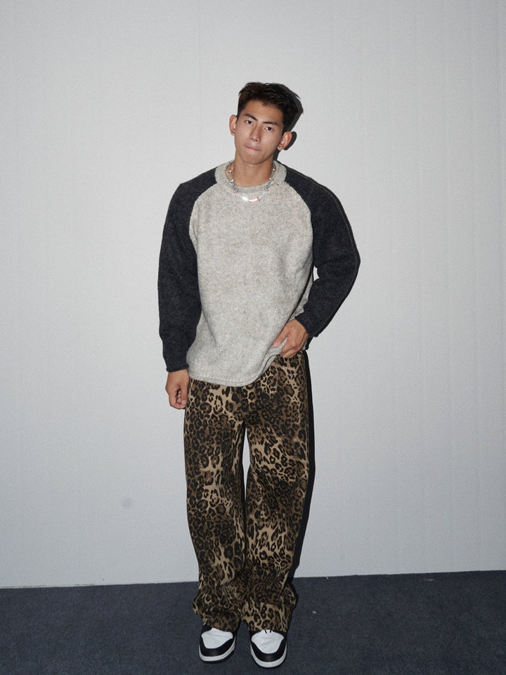 Raglan Oversized Strik Sweater Løs Pasform 