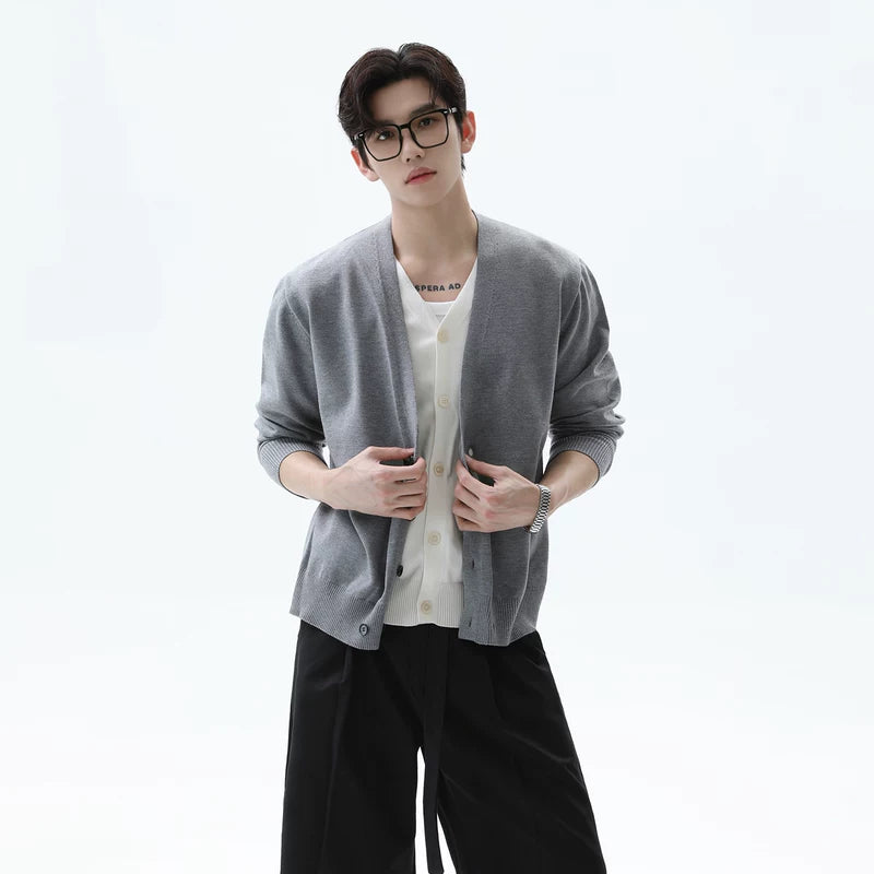 V-Neck Knit Cardigan