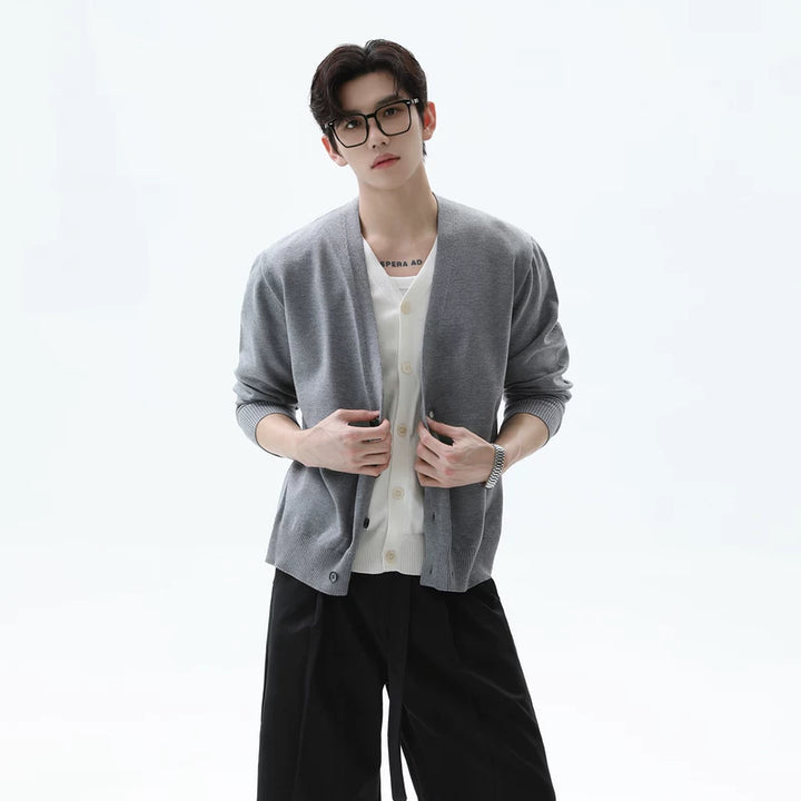 V-Neck Knit Cardigan