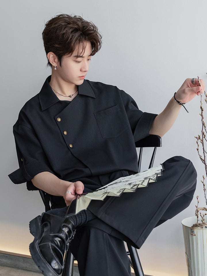 Button-down Shirt with Rolled Sleeves
