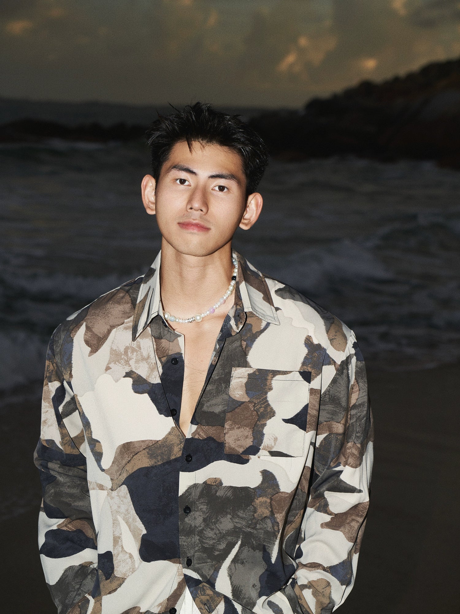 Retro Floral Locker Sitzende Knopfleiste Hemd 