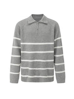Half-Zip Striped Sweater