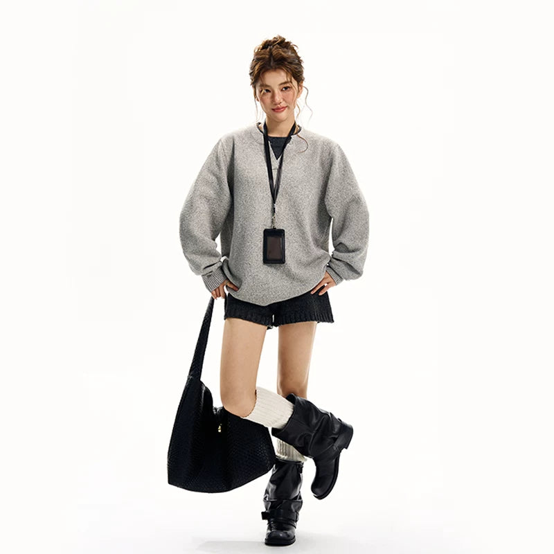 Pull en tricot à col V ample 