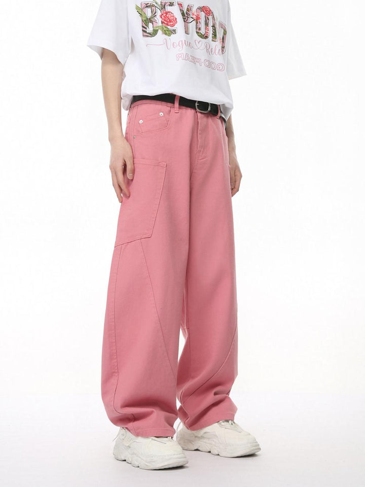 Weite Denim-Stichhose 