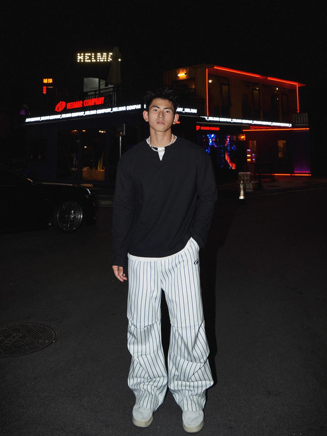 Loose Striped Retro Baseball Casual Pants