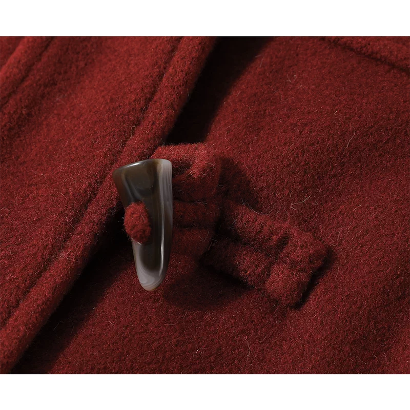 Abrigo de duffle de lana larga con forro de forro polar 