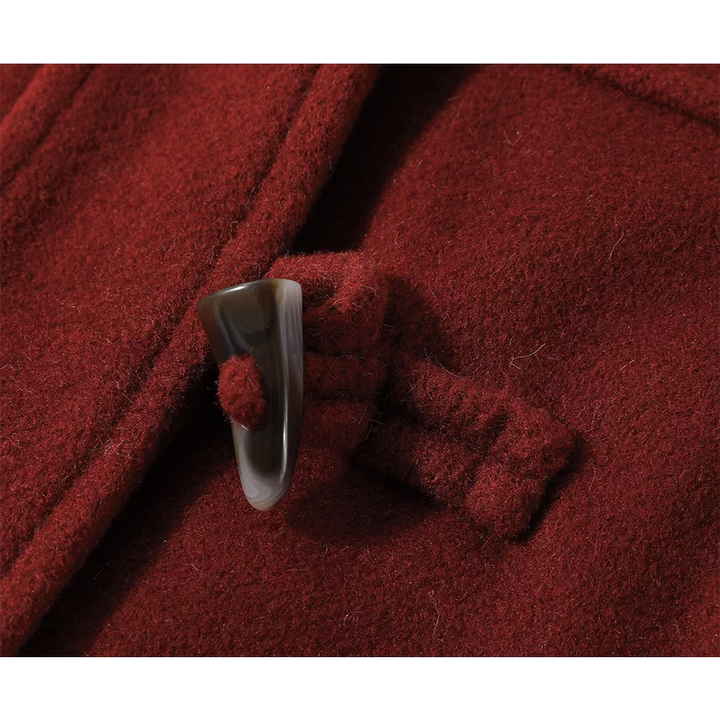 Abrigo de duffle de lana larga con forro de forro polar 