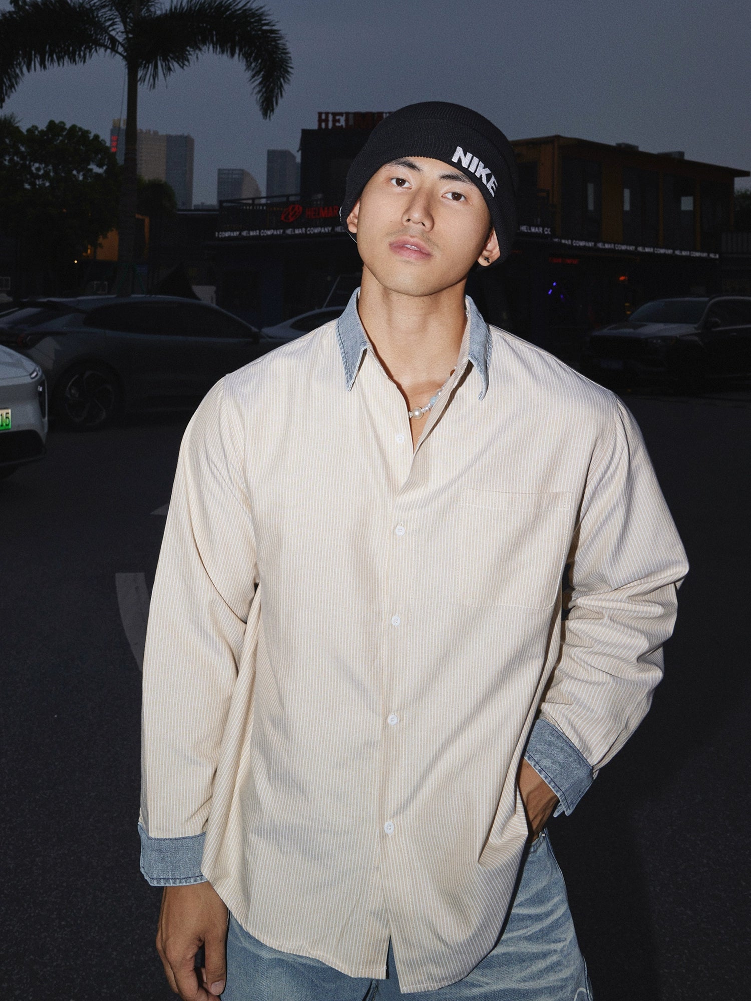 Loose Striped Long Sleeve Shirt