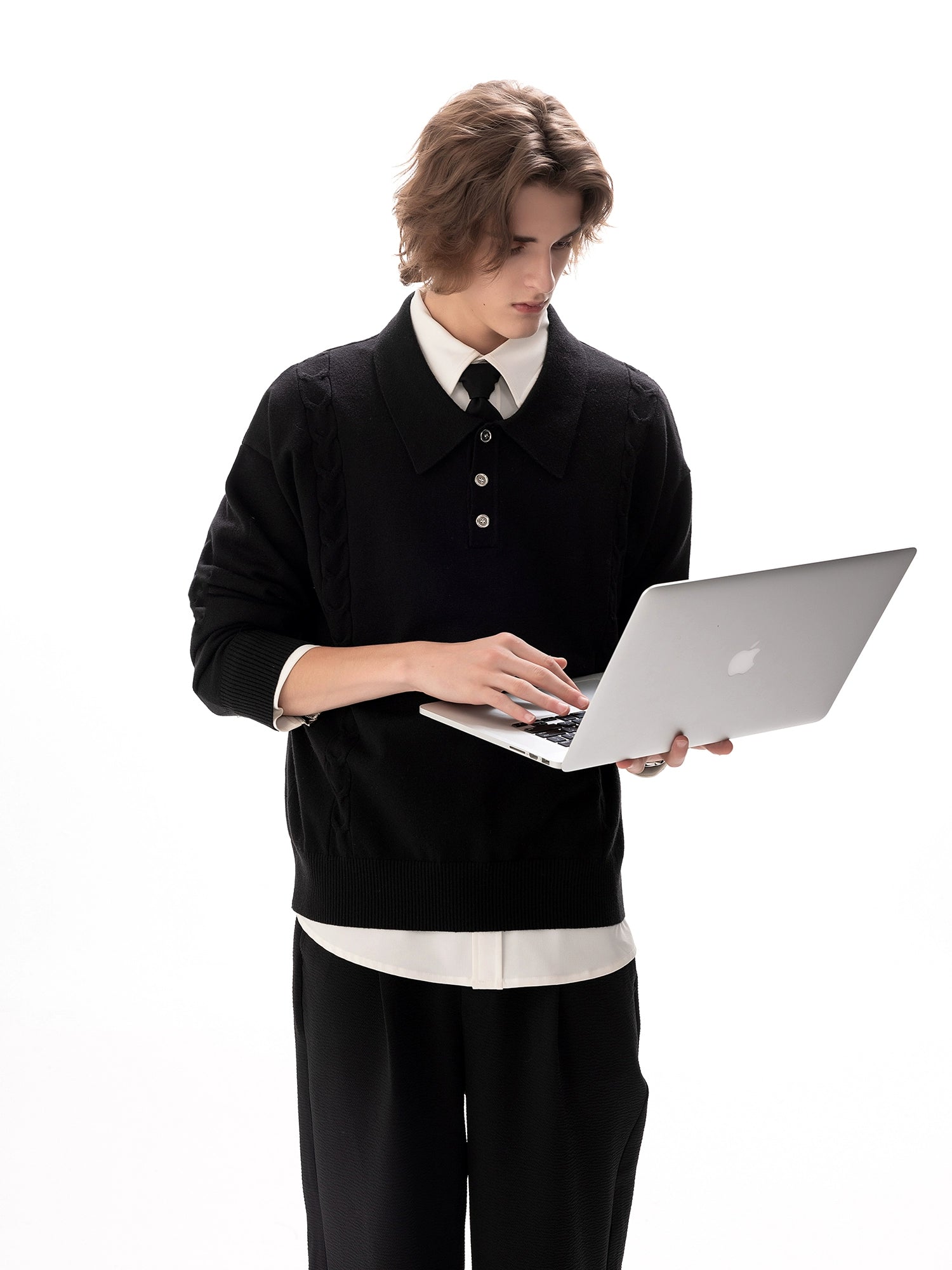 Loose Lapel Knit Sweater