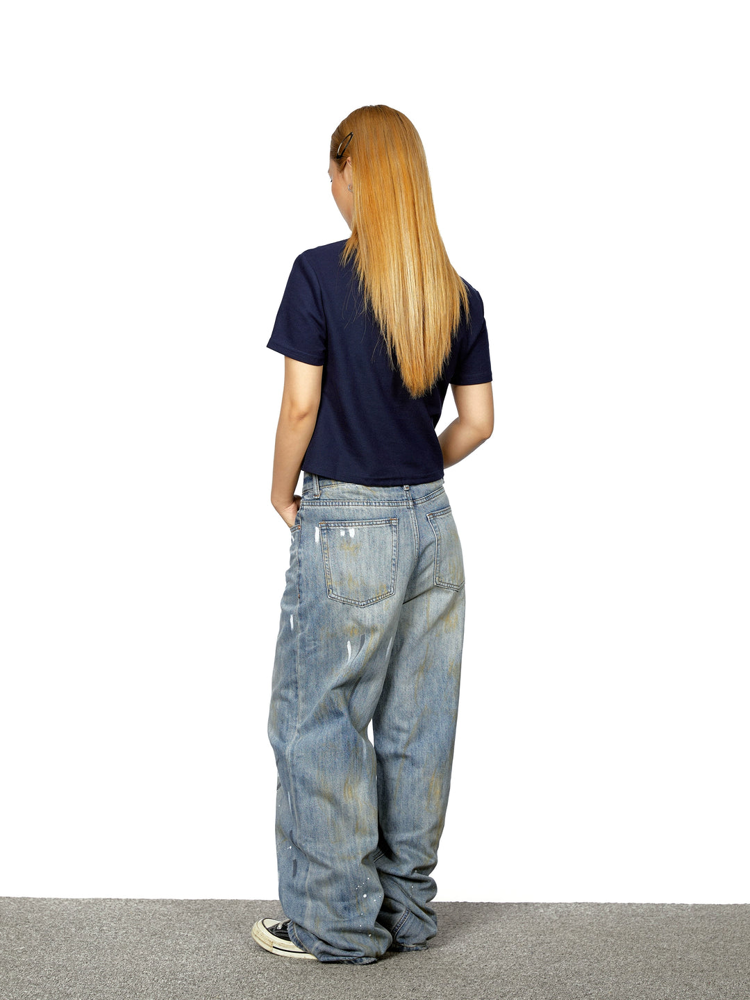Ink Splash Graffiti Loose Straight Pants
