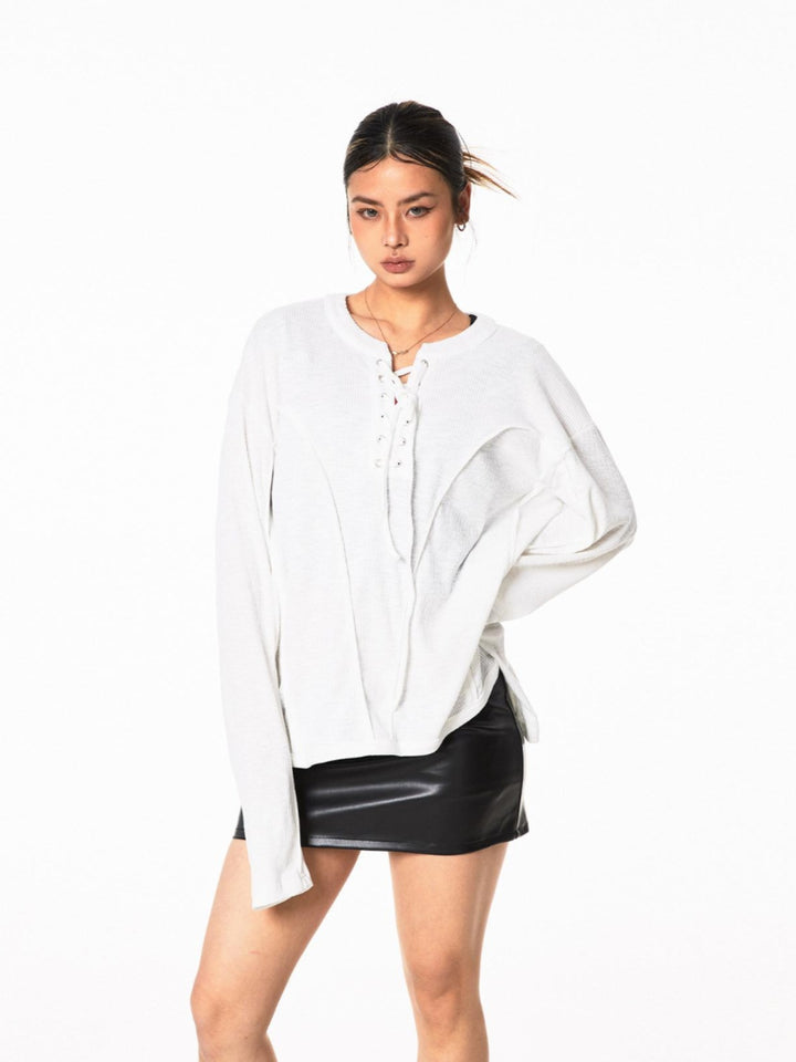 Deconstructed Strappy Long-Sleeved Top