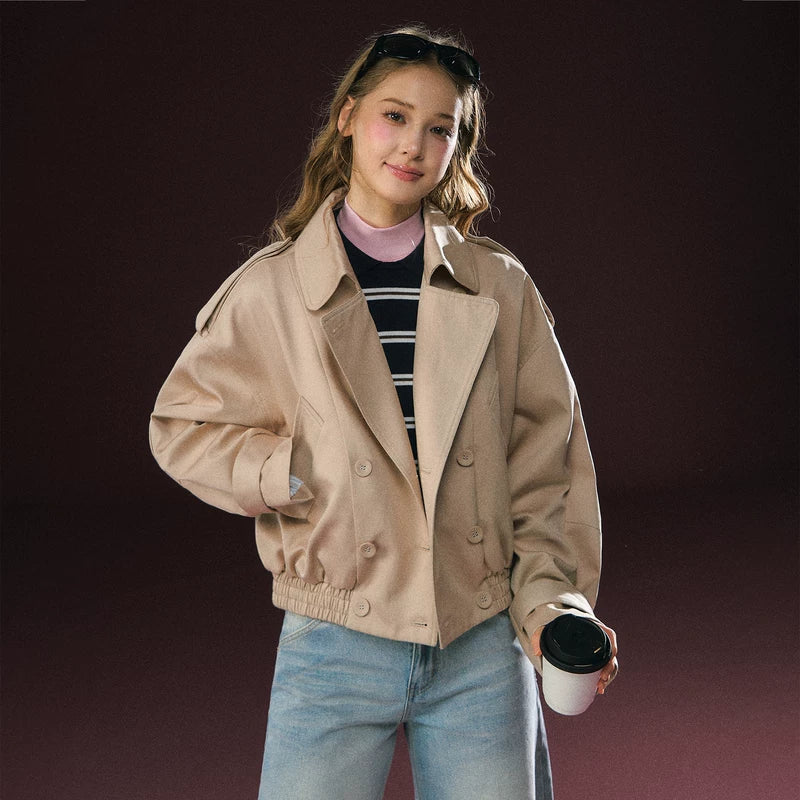 Short Double-Breasted Casual Jacket