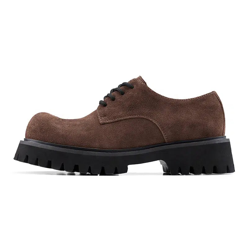 Suede Thick-Soled Derby Shoes