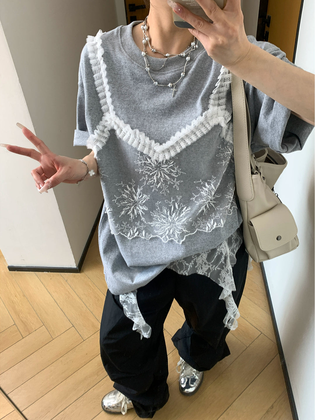 Lace Short Sleeve T-shirt