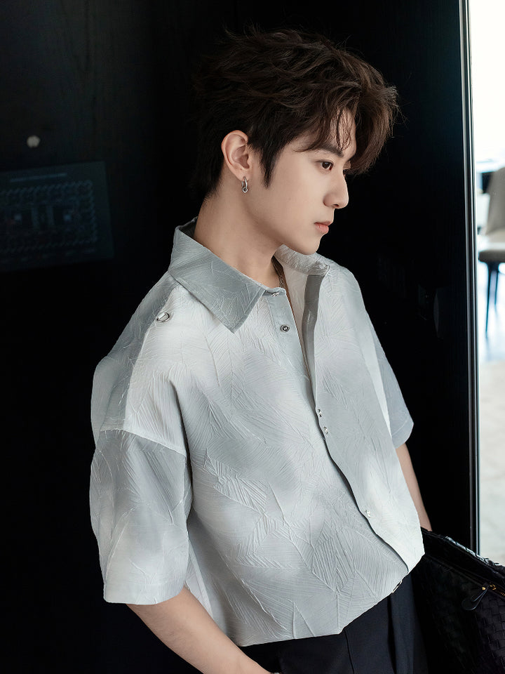 Pleated Texture Short-Sleeved Shirt
