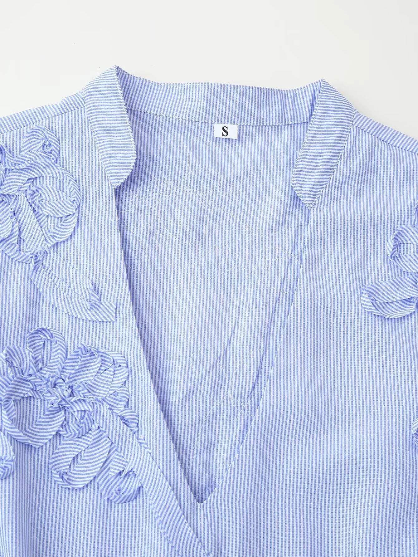 Textured Striped Floral Poplin Shirt