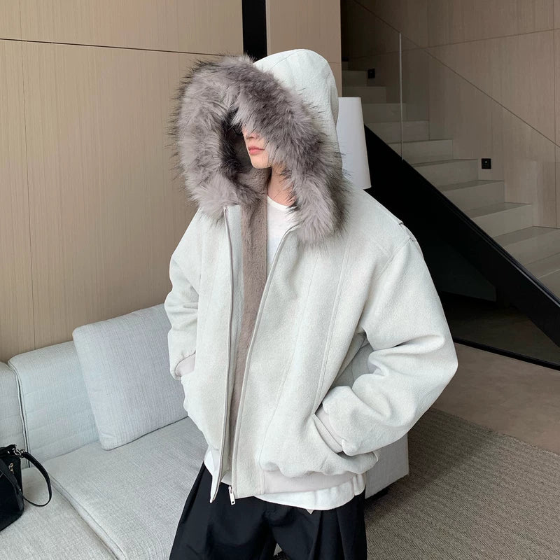 Fleece-gevoerde Gevoerde Winterjas met Capuchon 