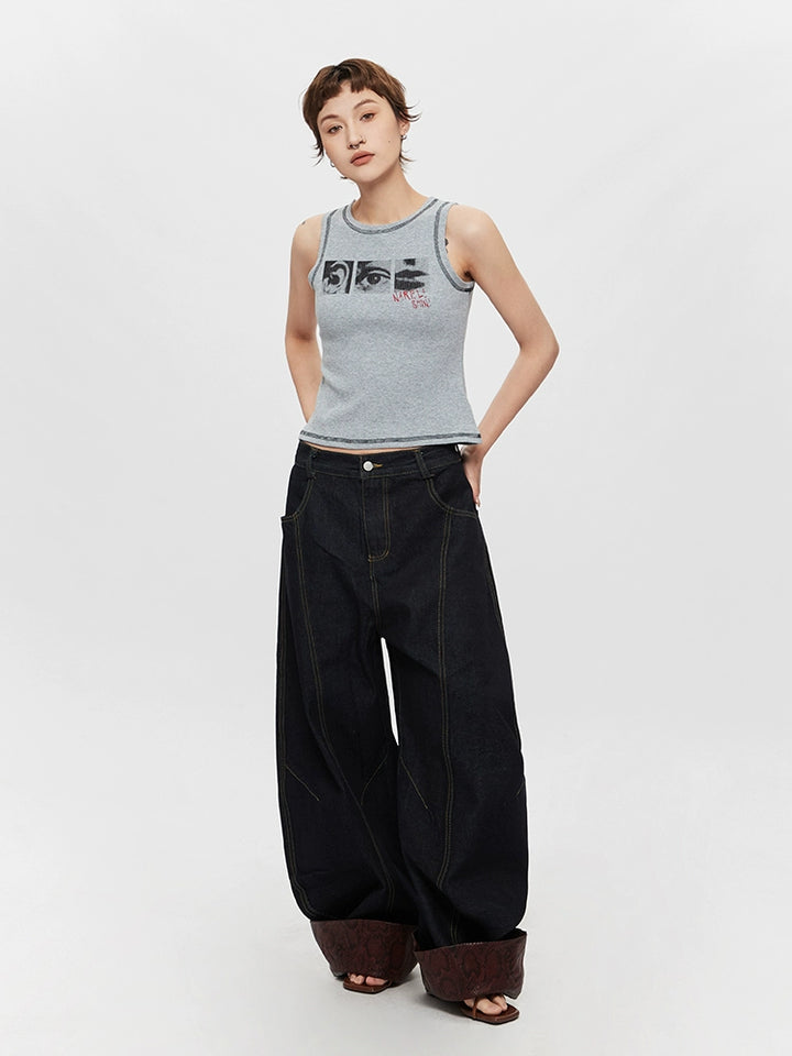 Slim Fit Graphic Sleeveless Tank Top