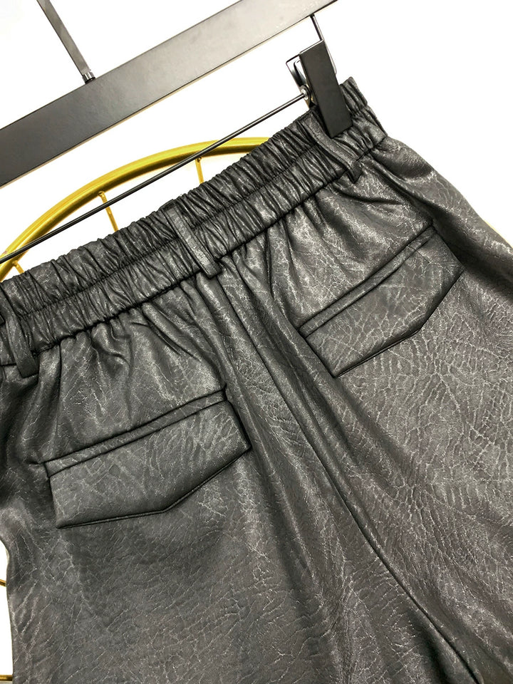 Pantalones Casual Rectos con Pliegues de Satén 