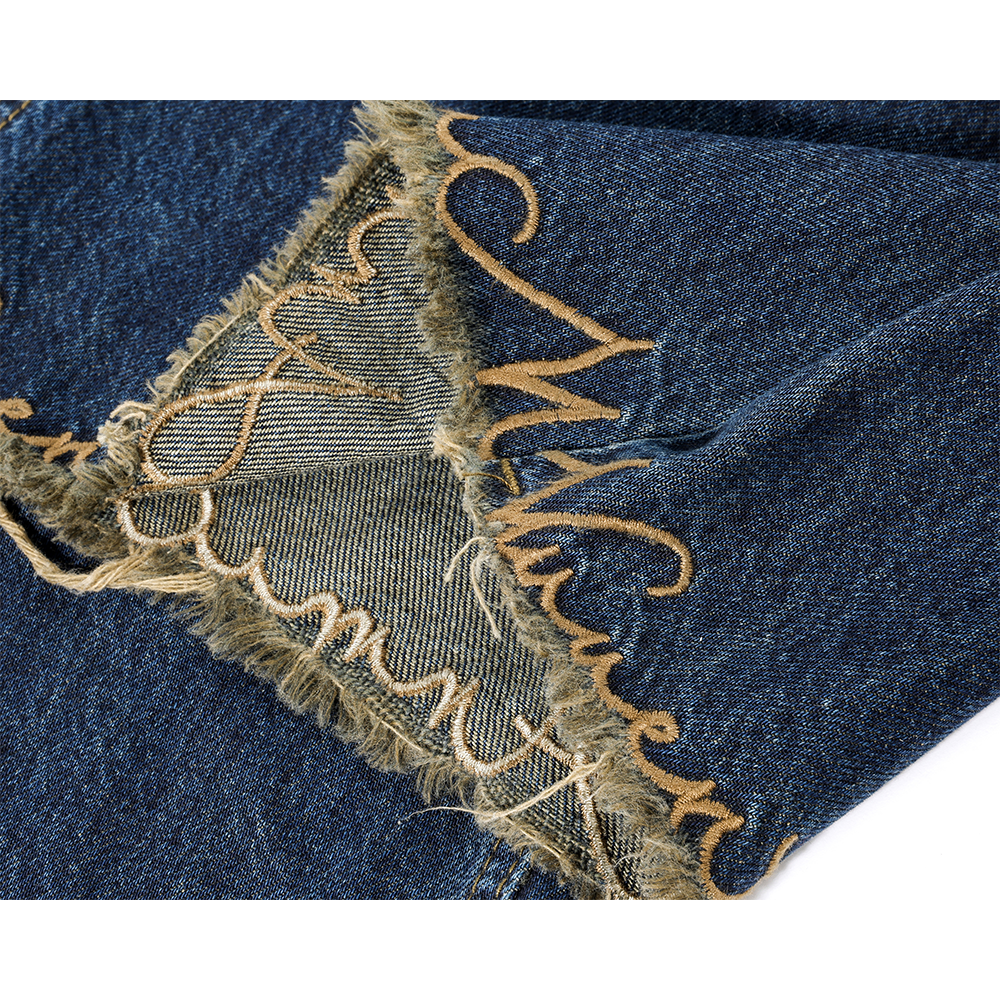 Raw Edge Wide Leg Loose Jeans