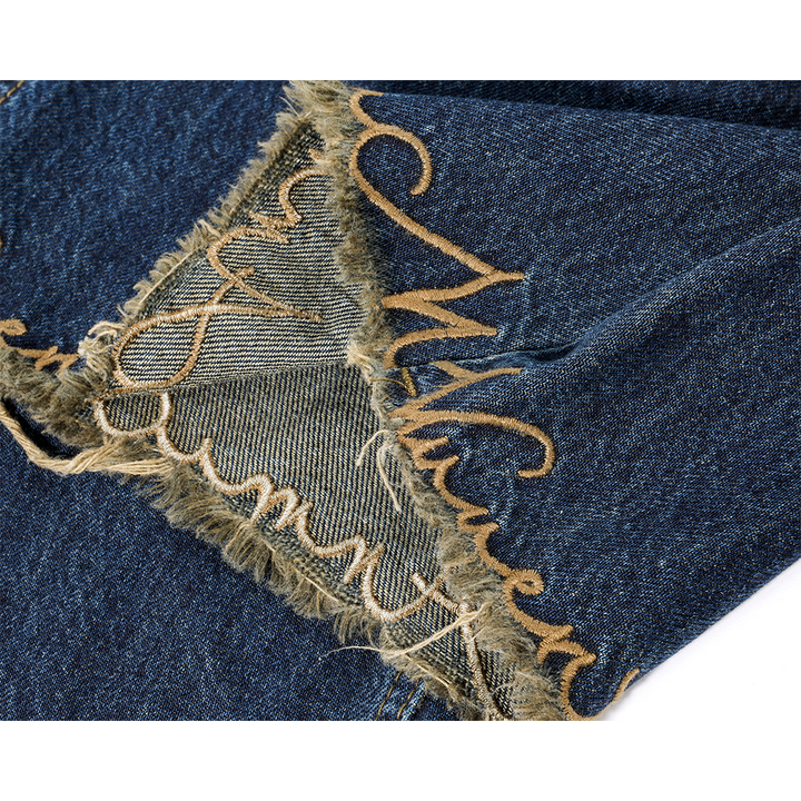 Raw Edge Wide Leg Loose Jeans