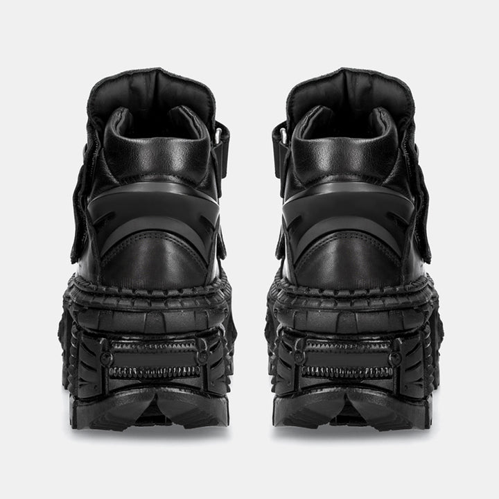 Retro Platform Leather High-Top Shoes