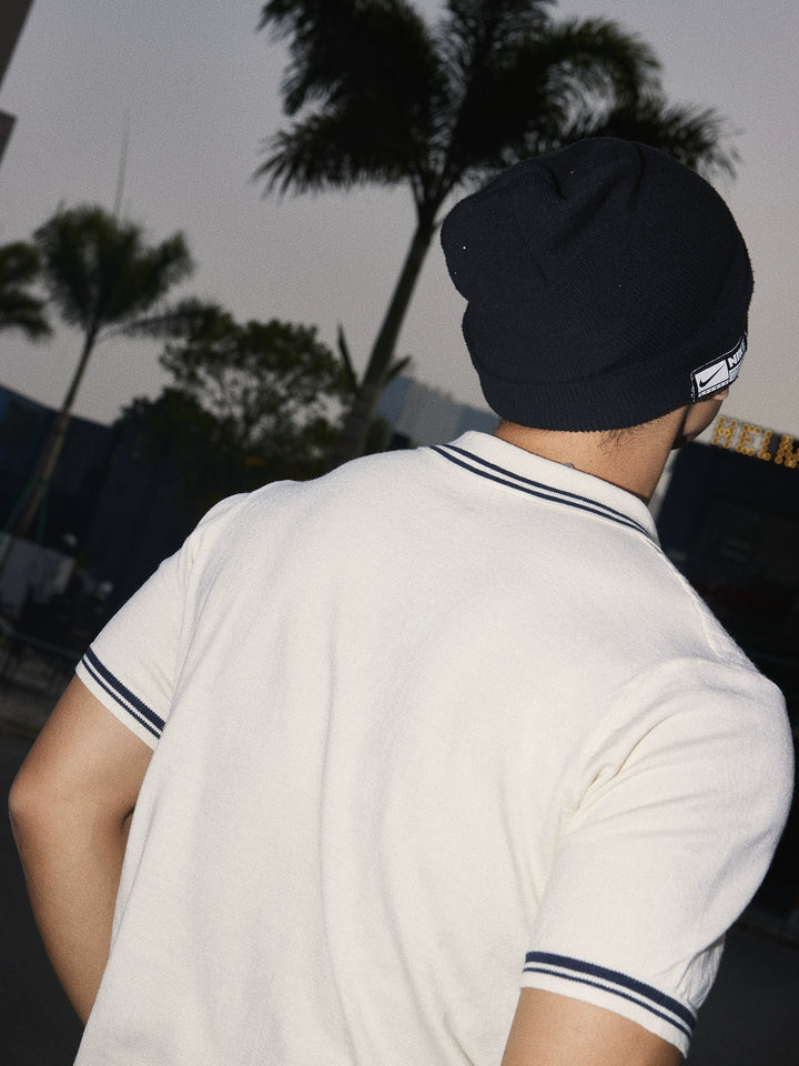Retro Half-Zip Knit Polo Shirt