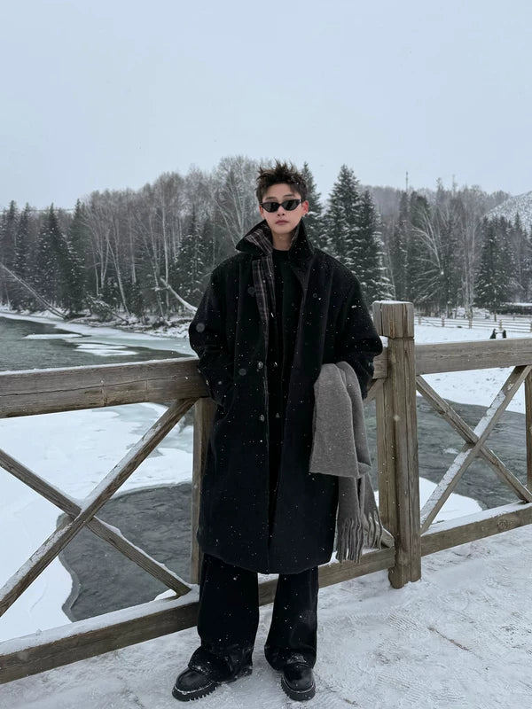 Пальто-тренч средней длины с клетчатым узором из шерстяной смеси 