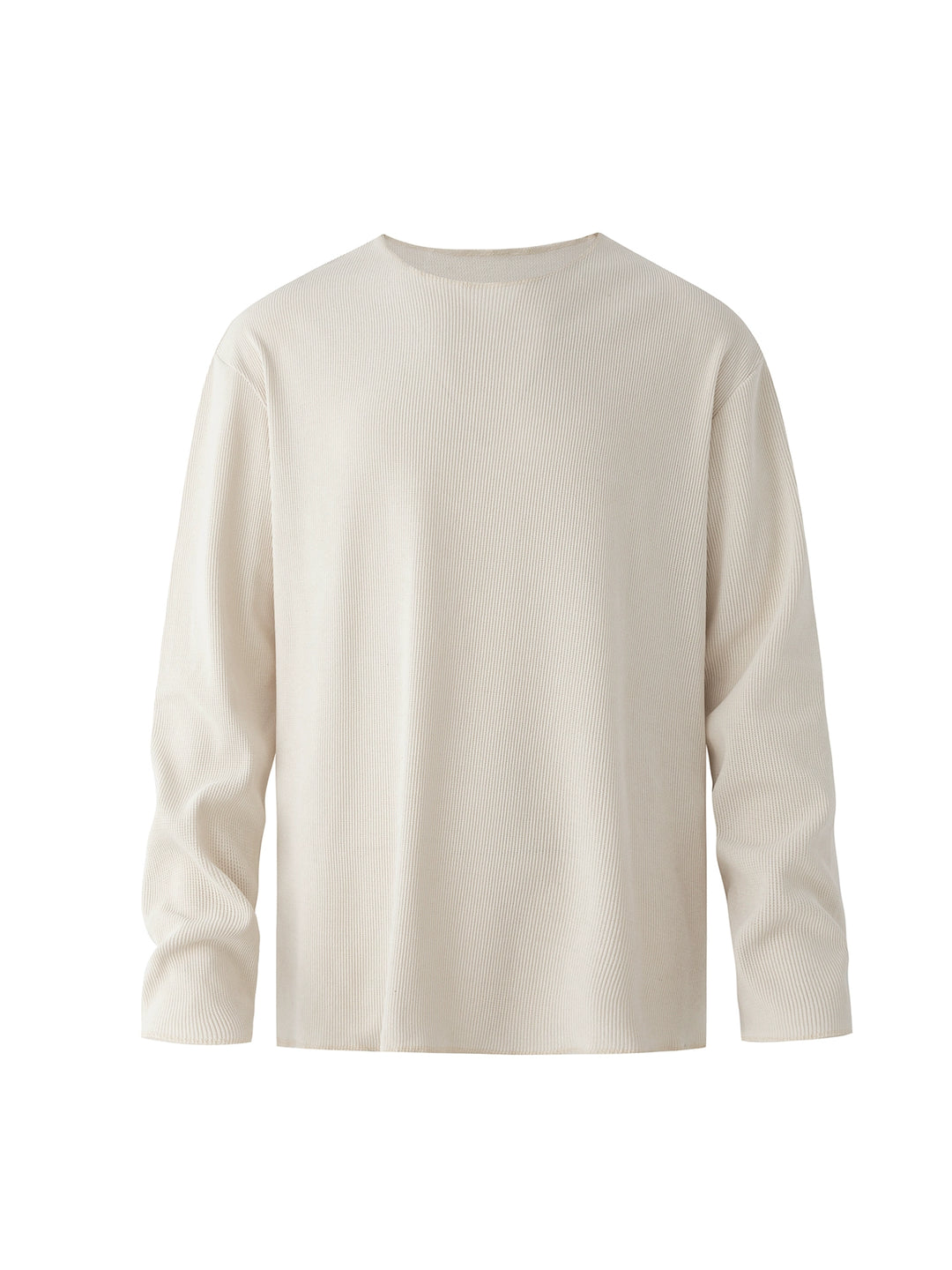 Waffle Knit Long Sleeve Pullover