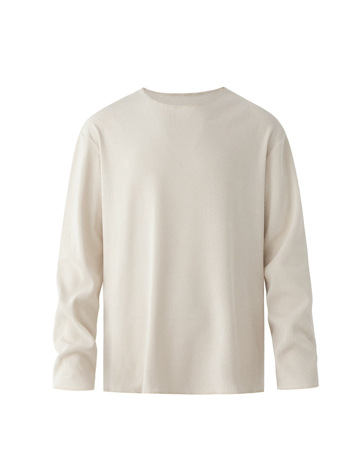 Waffle Knit Long Sleeve Pullover