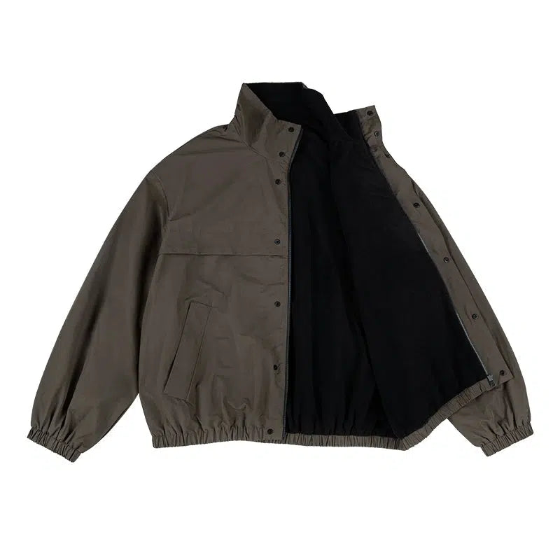 Stand-Up Collar Fleece Jacket