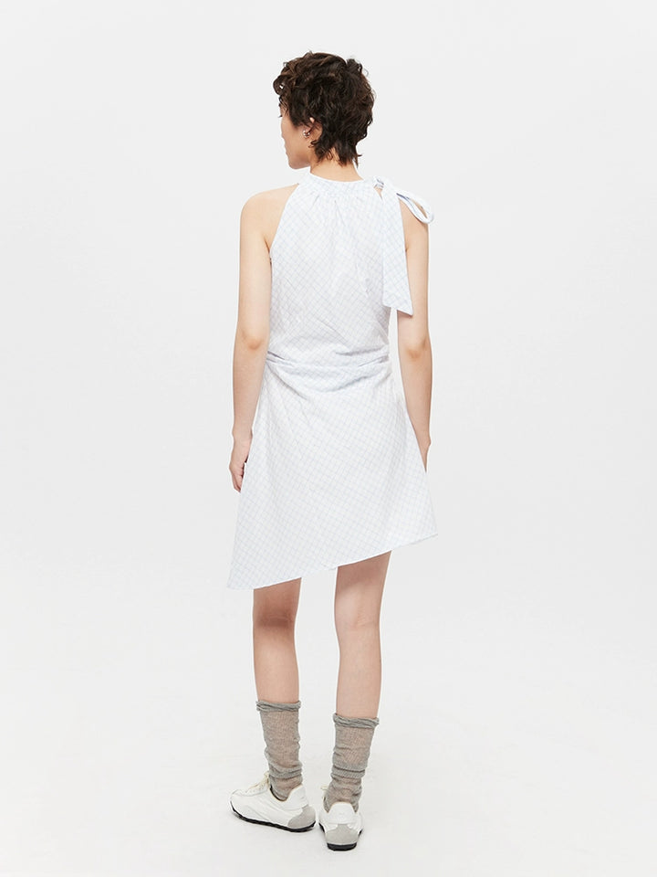 Bue Halter Uten ermer A-Linje Sommerkjole 