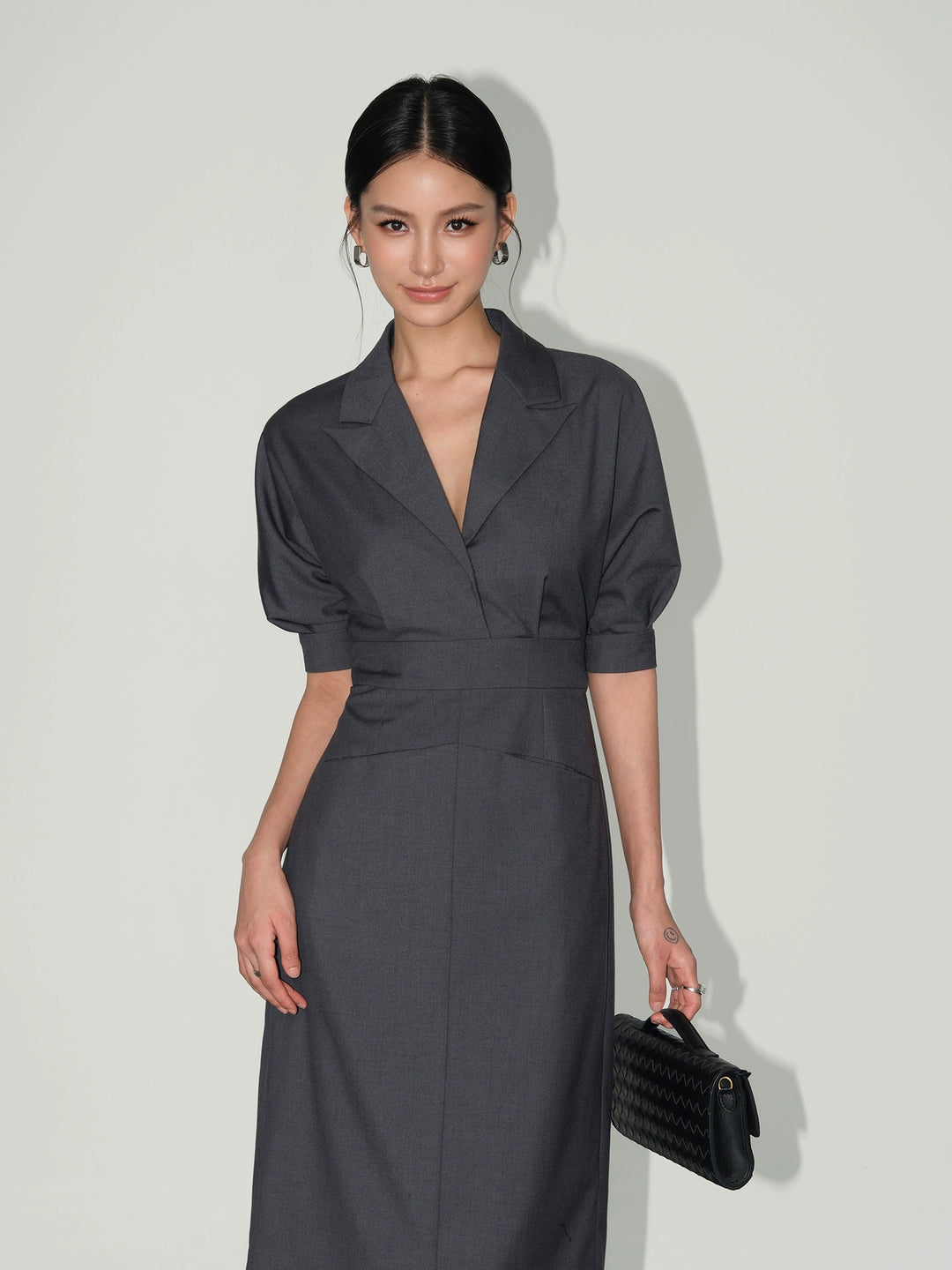 Mid-Length Suit Dress with Back Slit