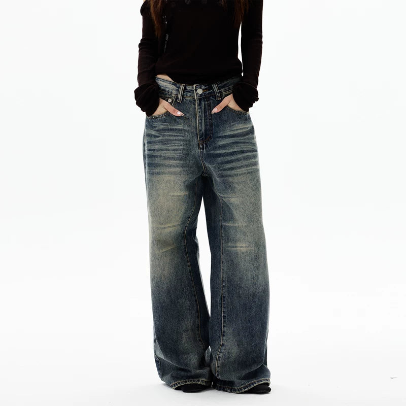 Retro Wide Leg Loose Fit Jeans