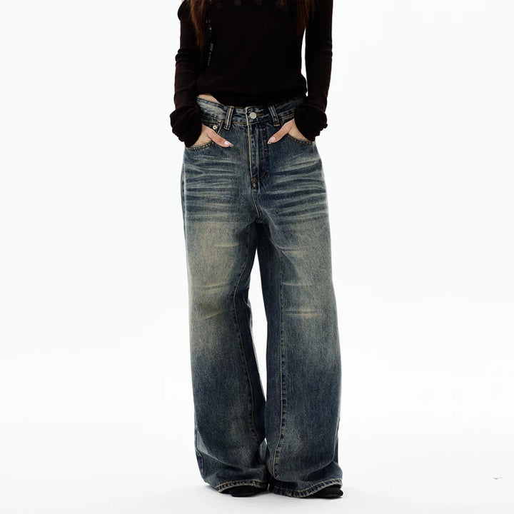Retro Wide Leg Loose Fit Jeans