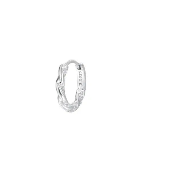 Sterling Silver Twisted Hoop Earrings