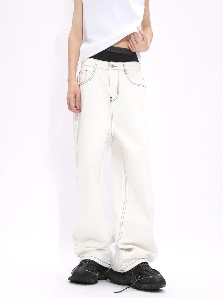 Stich Umriss Gerade Legere Hose 
